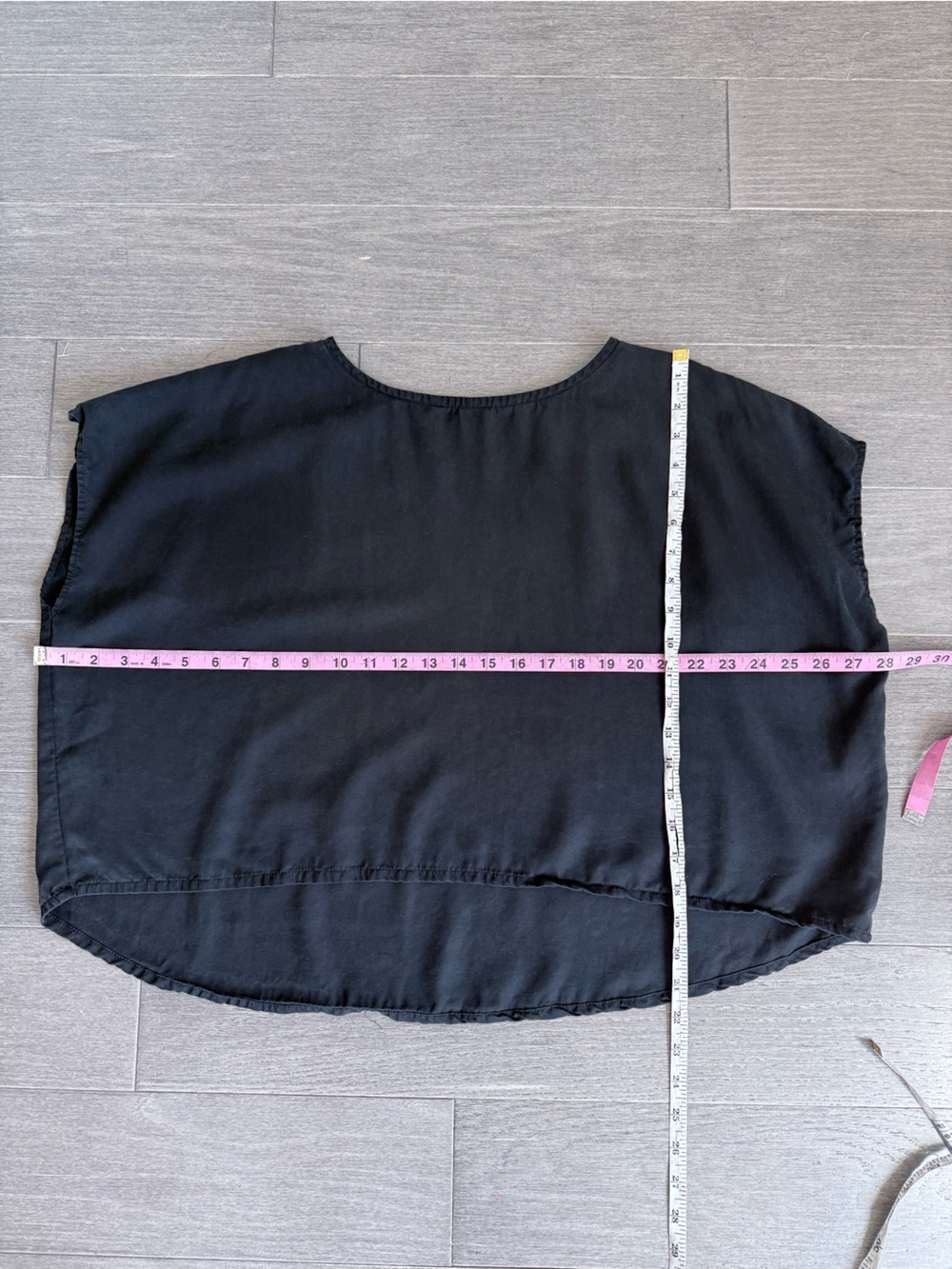 OFF ON Black Tencel Oversize Cropped Blouse Boxy Boat Neck Top XXS/XS Offon - Picture 12 of 15